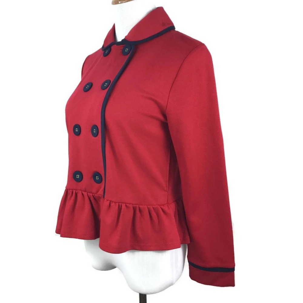 Hartstrings Top Jacket Ruffled Double Breasted Red - Picture 3 of 8